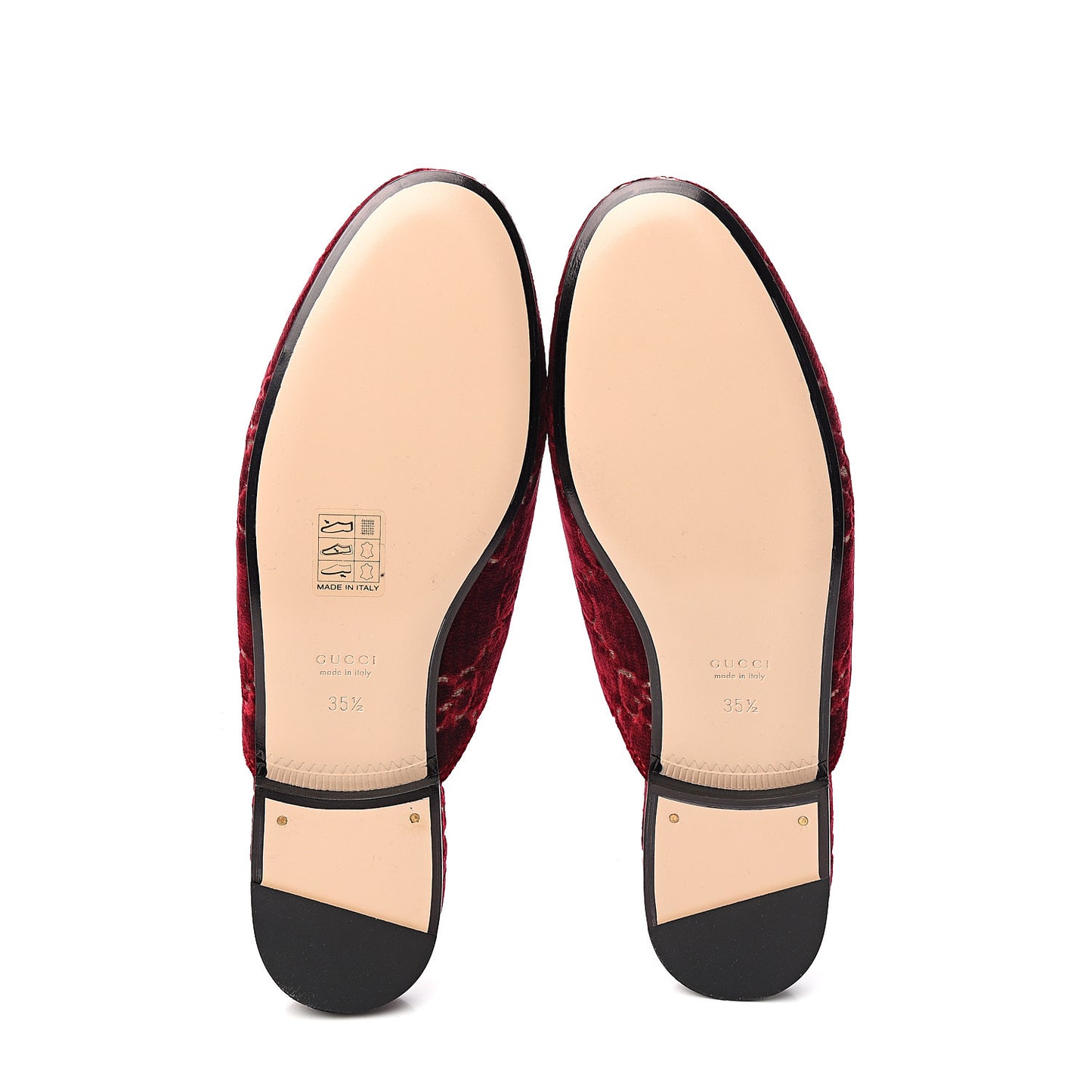 Velvet GG Monogram Womens Princetown Slippers 35.5 Red Cipria