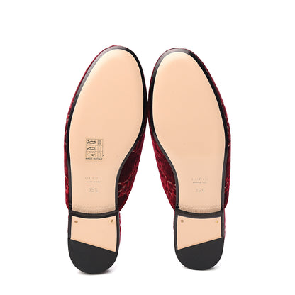 Gucci Velvet GG Monogram Womens Princetown Slippers 35.5 Red Cipria 5 of 9