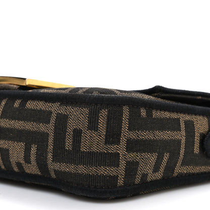 Fendi Fabric Jacquard FF 1974 Mini Baguette Tobacco Moro Black 10 of 12