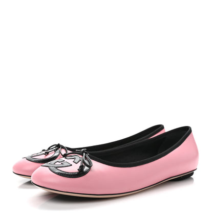 Gucci Malaga Kid Jarret Ballet Flats 39.5 Pink Black 3 of 9