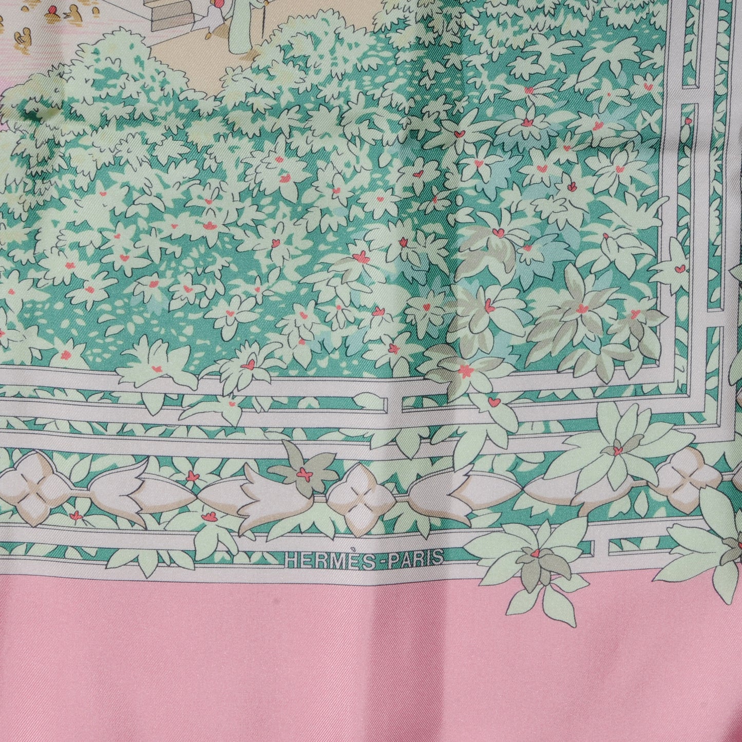 Silk Le Fleuve SacrÃ© Scarf 90 Rose/Vert N