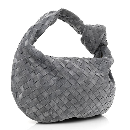 Bottega Veneta Suede Calfskin Intrecciato Teen Jodie Hobo Thunder 2 of 9