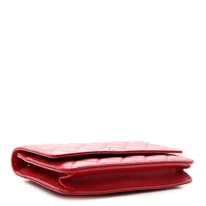 Chanel Caviar Quilted Wallet on Chain WOC Red 4 of 12