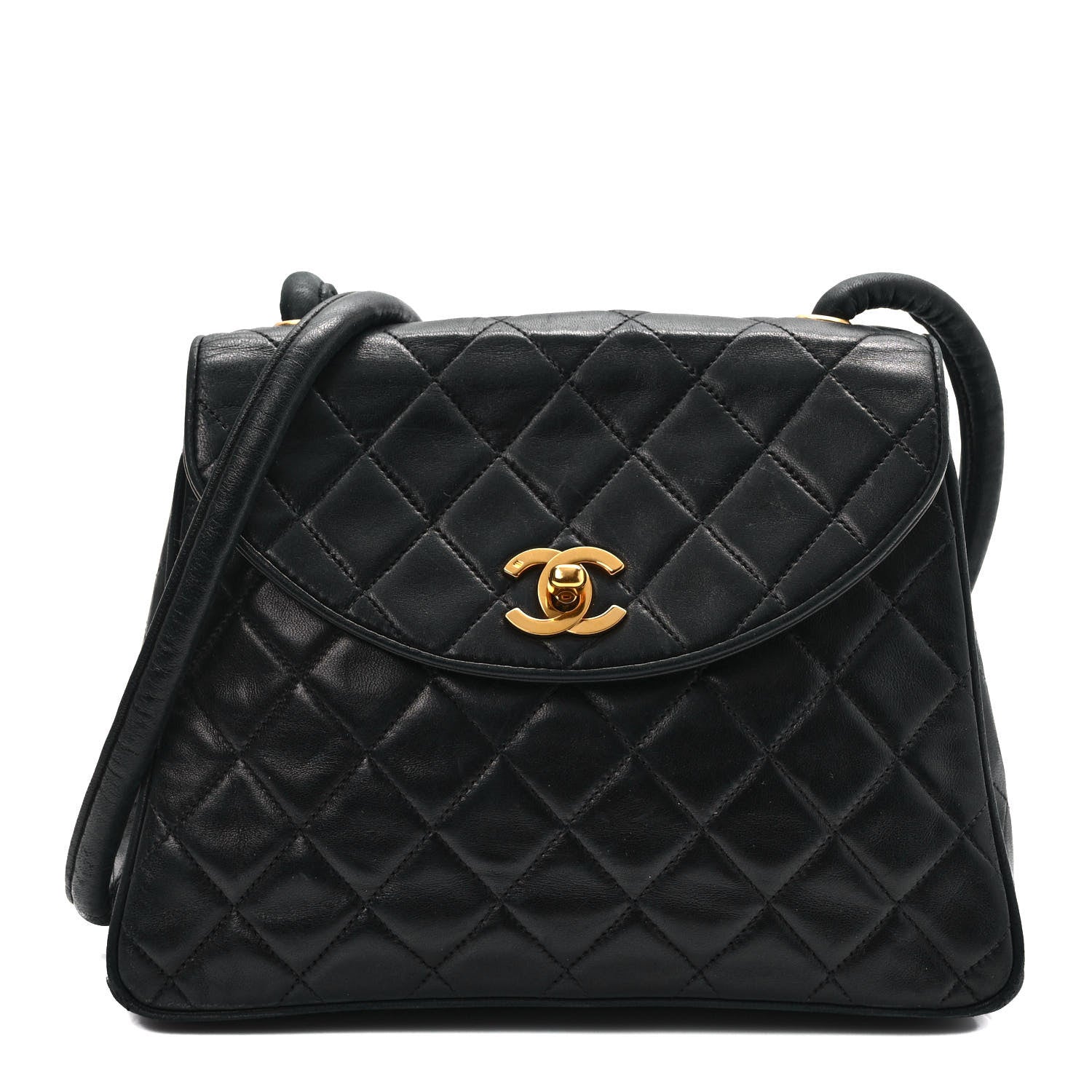 Chanel Lambskin Quilted CC Flap Shoulder Bag Black 1 of 11