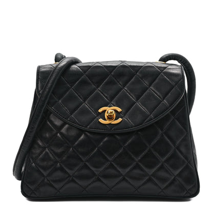 Chanel Lambskin Quilted CC Flap Shoulder Bag Black 1 of 11