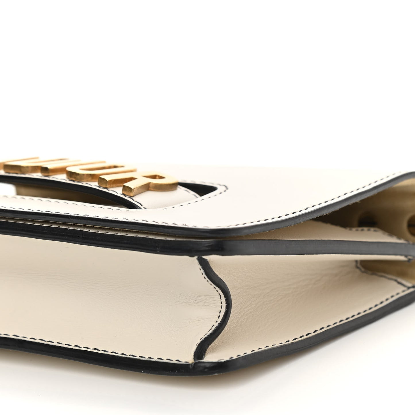 Calfskin J'Adior Chain Flap Bag Off White