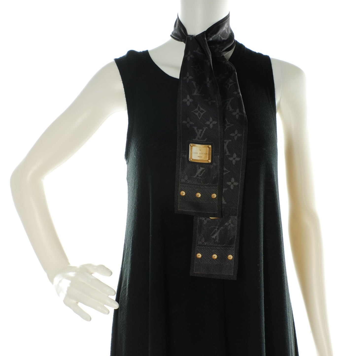 Silk Monogram New Denim Bandeau Black