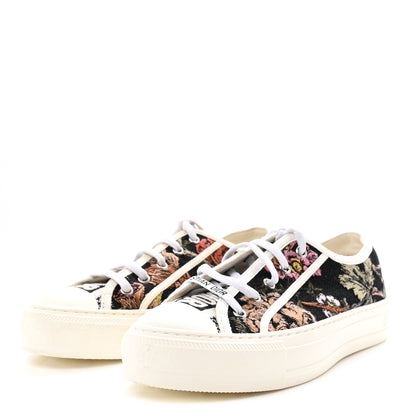 Christian Dior Canvas Jardin Botanique Embroidered Womens Walk'N'Dior Low Top Sneakers 37.5 Black Multicolor 4 of 9