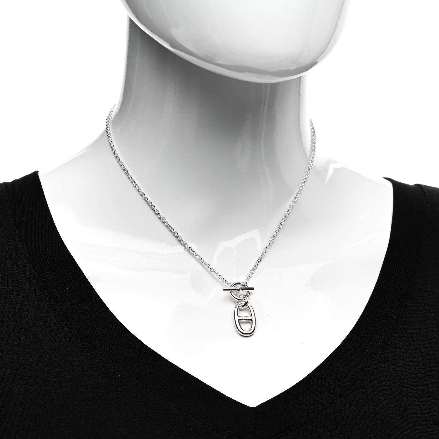 Hermes Sterling Silver Amulette Chaine d'Ancre Necklace 2 of 5