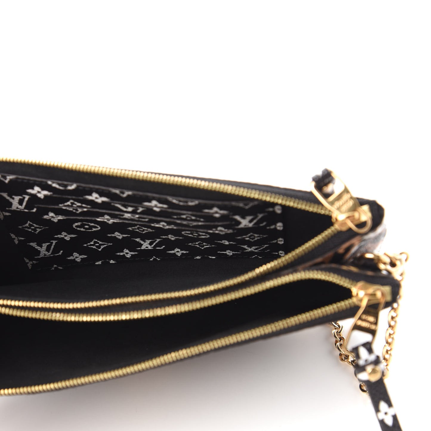 Monogram Giant Jungle Pochette Double Zip Black