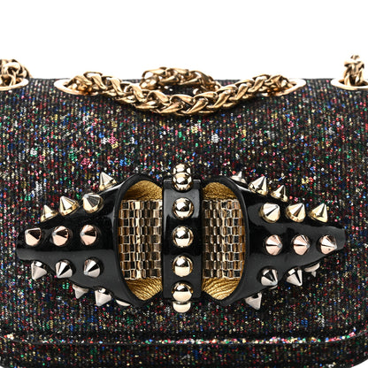 Christian Louboutin Glitter Calfskin Spikes Sweety Charity NV Crossbody Gold 7 of 10