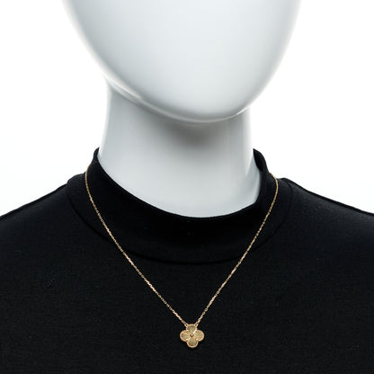 Van Cleef & Arpels 18K Yellow Gold Guilloche Vintage Alhambra Pendant Necklace 2 of 5