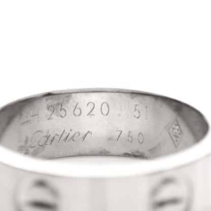 Cartier 18K White Gold 5.5mm LOVE Ring 51 5.75 4 of 4