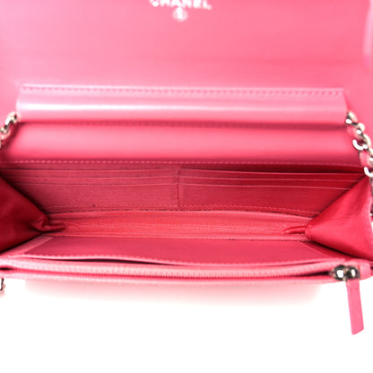 Chanel Lambskin Quilted Wallet On Chain WOC Pink 5 of 11