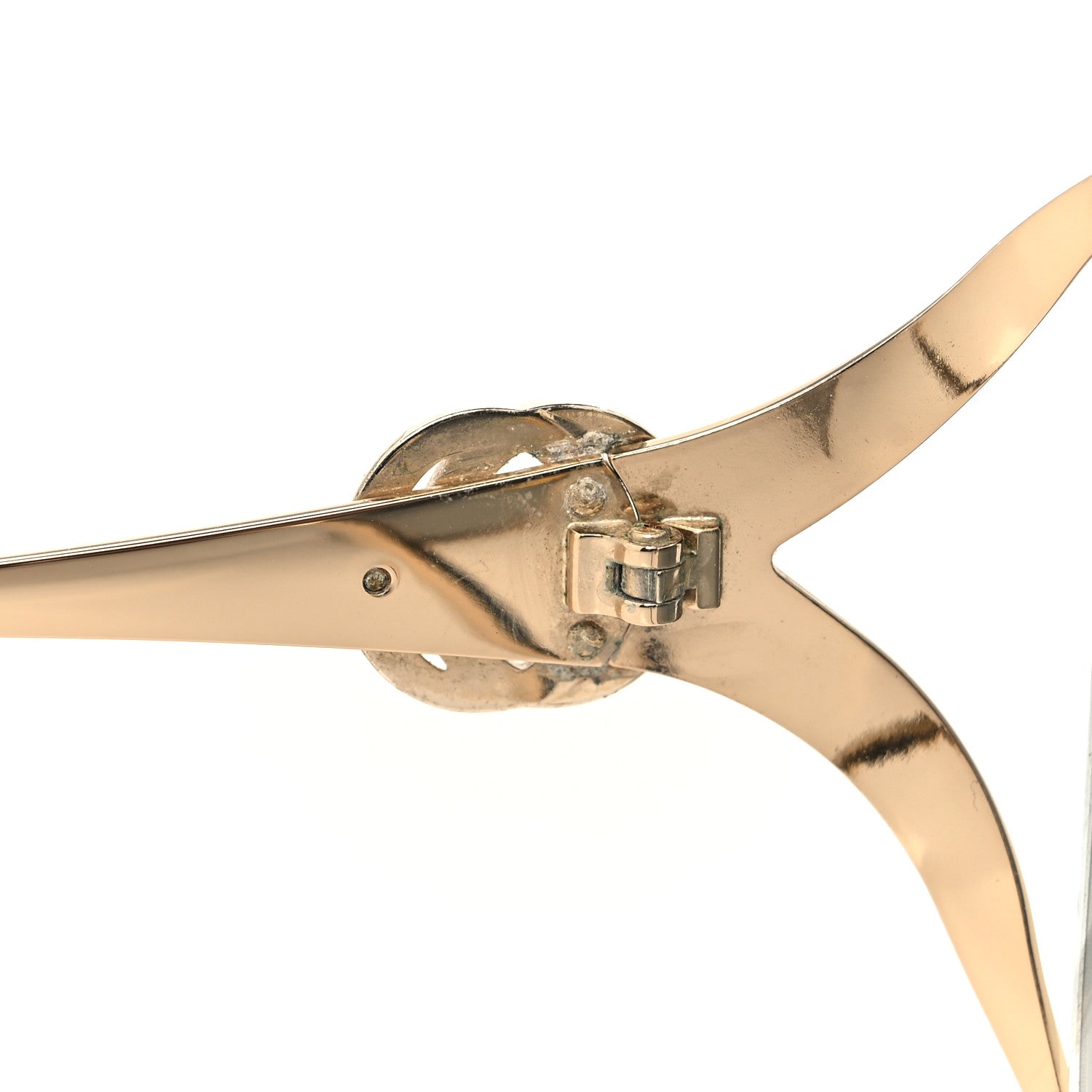 Gucci Metal Oversized Round Frame GG0225S Sunglasses Gold 6 of 7
