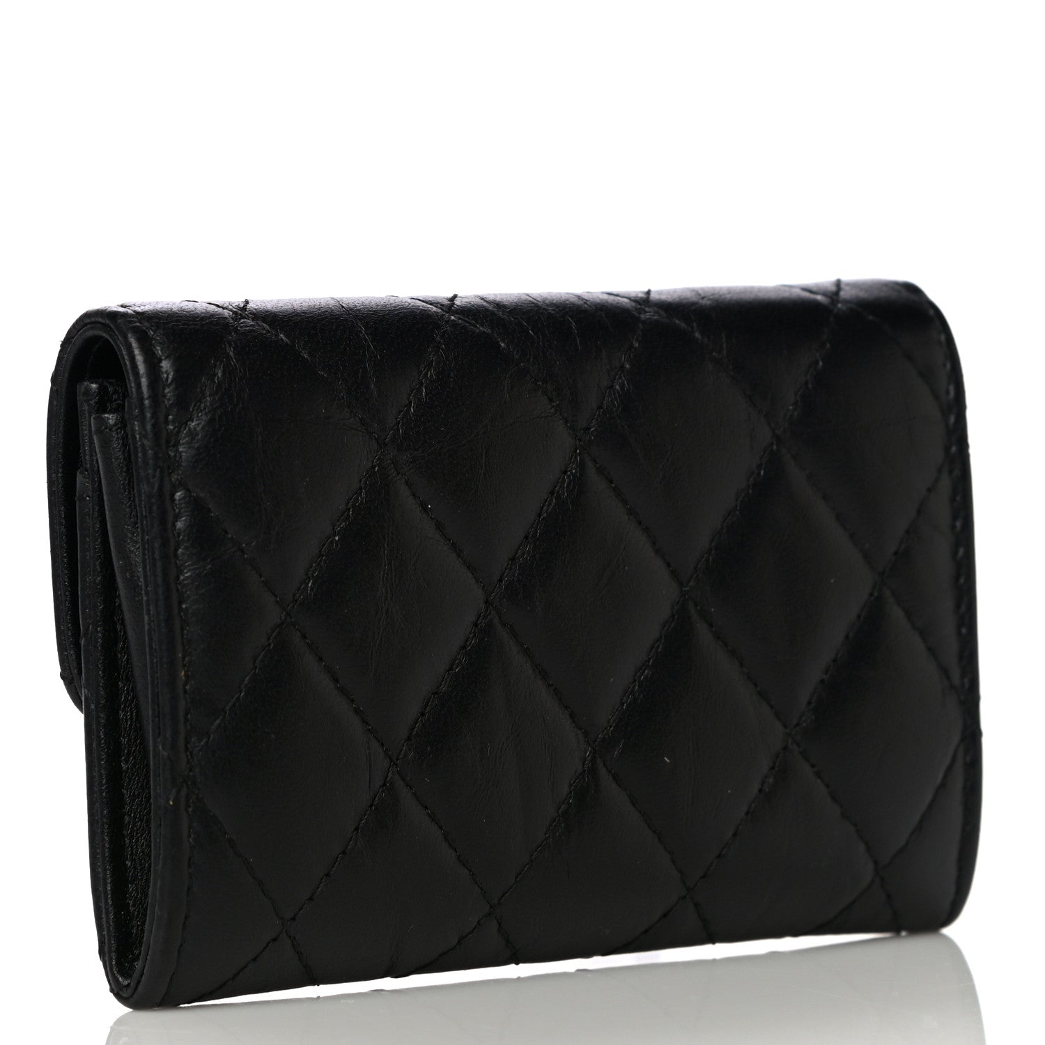 Chanel Aged Calfskin Quilted Reissue Flap Card Holder So Black 3 of 12