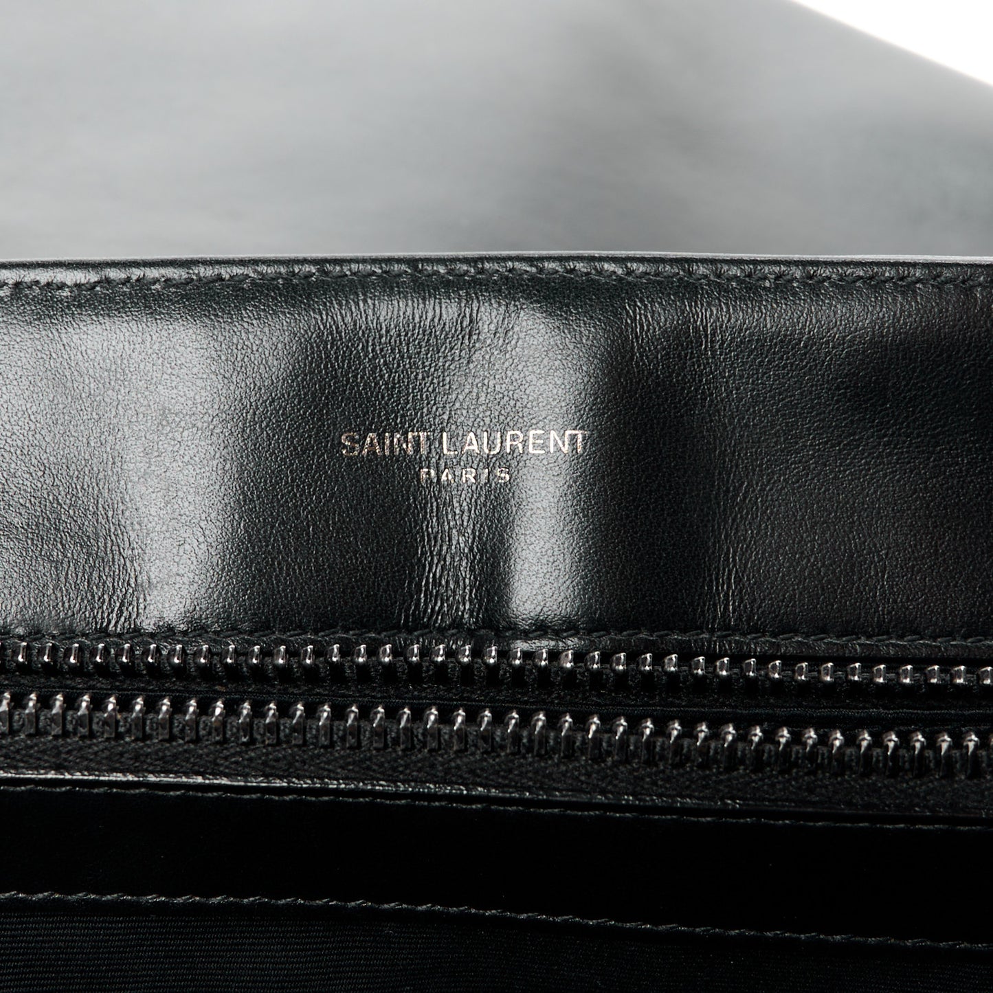SAINT LAURENT Calfskin Y Quilted Monogram Monochrome Medium Loulou Chain Satchel Black