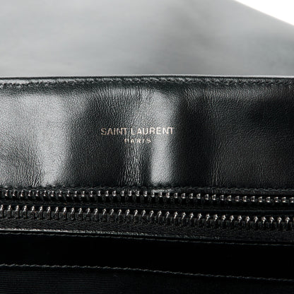 Saint Laurent SAINT LAURENT Calfskin Y Quilted Monogram Monochrome Medium Loulou Chain Satchel Black 6 of 14