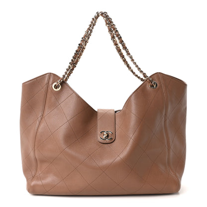 Chanel Grained Calfskin Maxi Shopping Bag Brown 1 of 11
