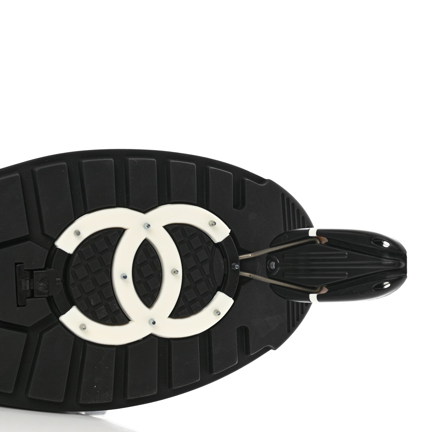 Chanel Calfskin Nylon Grosgrain CC Ankle Snow Boots 39.5 White Black 10 of 11