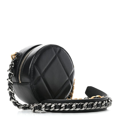 Chanel Lambskin Quilted Chanel 19 Round Clutch With Chain Black 3 of 11