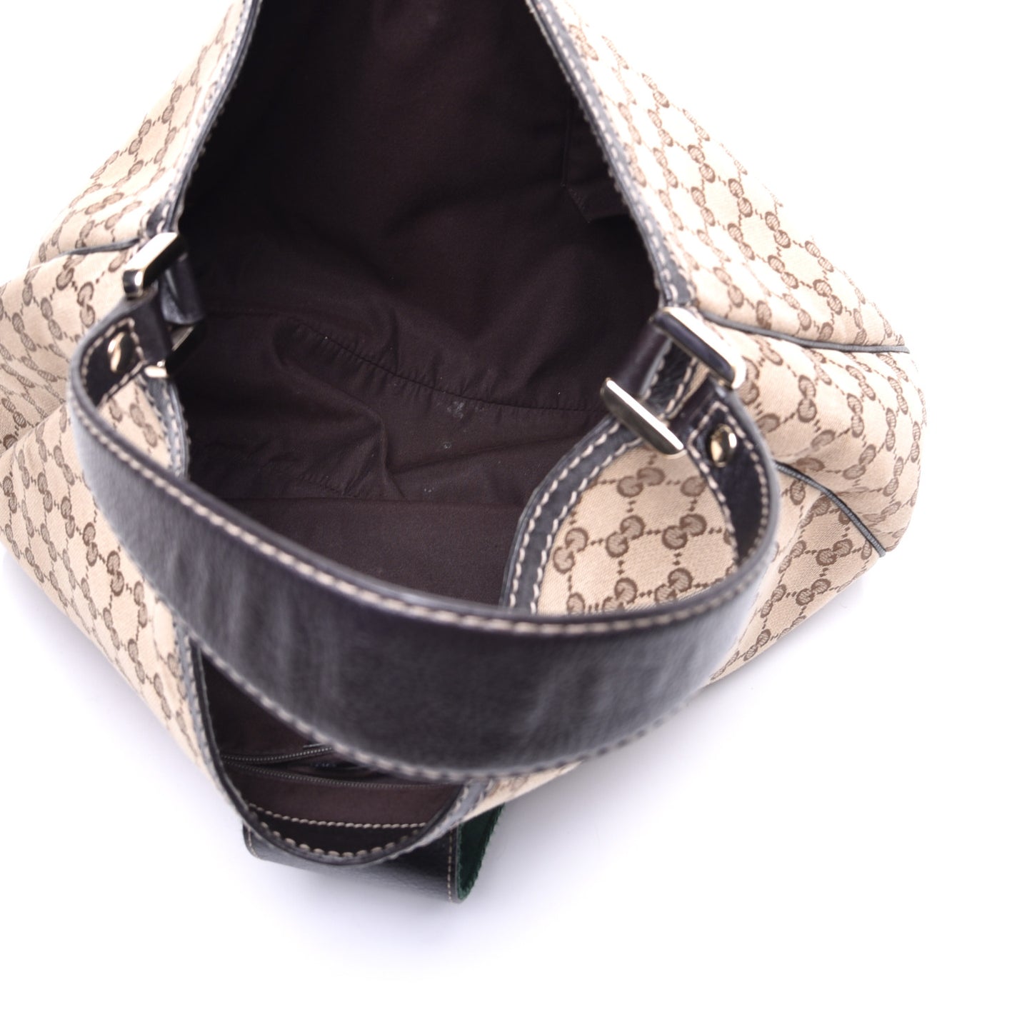 Monogram Large New Ladies Web Hobo Dark Brown