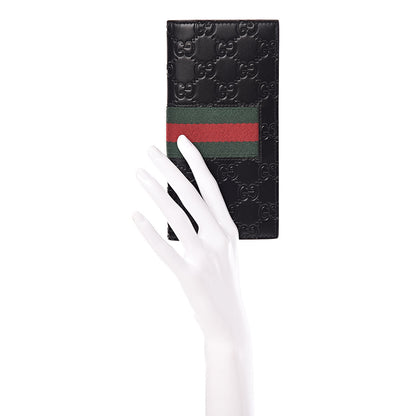 Gucci Guccissima Signature Web New Web Long Wallet Black 2 of 8