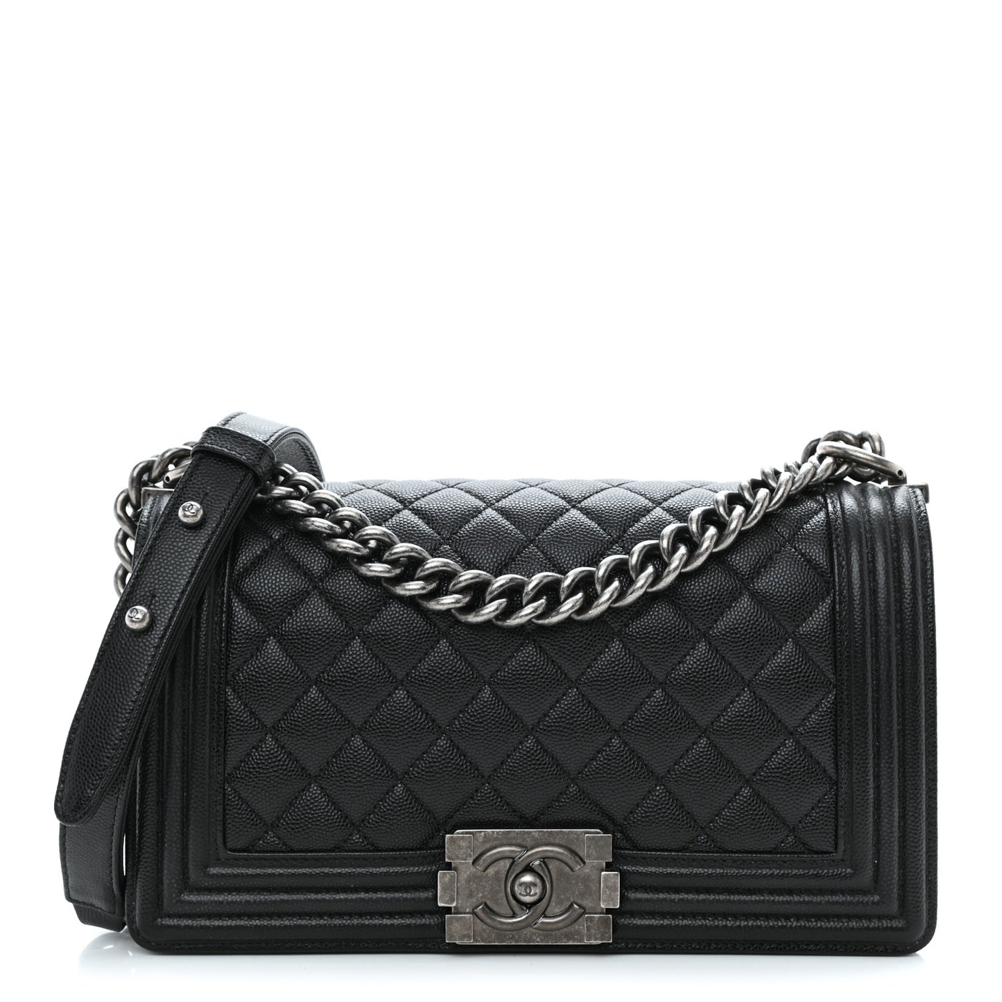 Caviar Quilted Medium Boy Flap Black