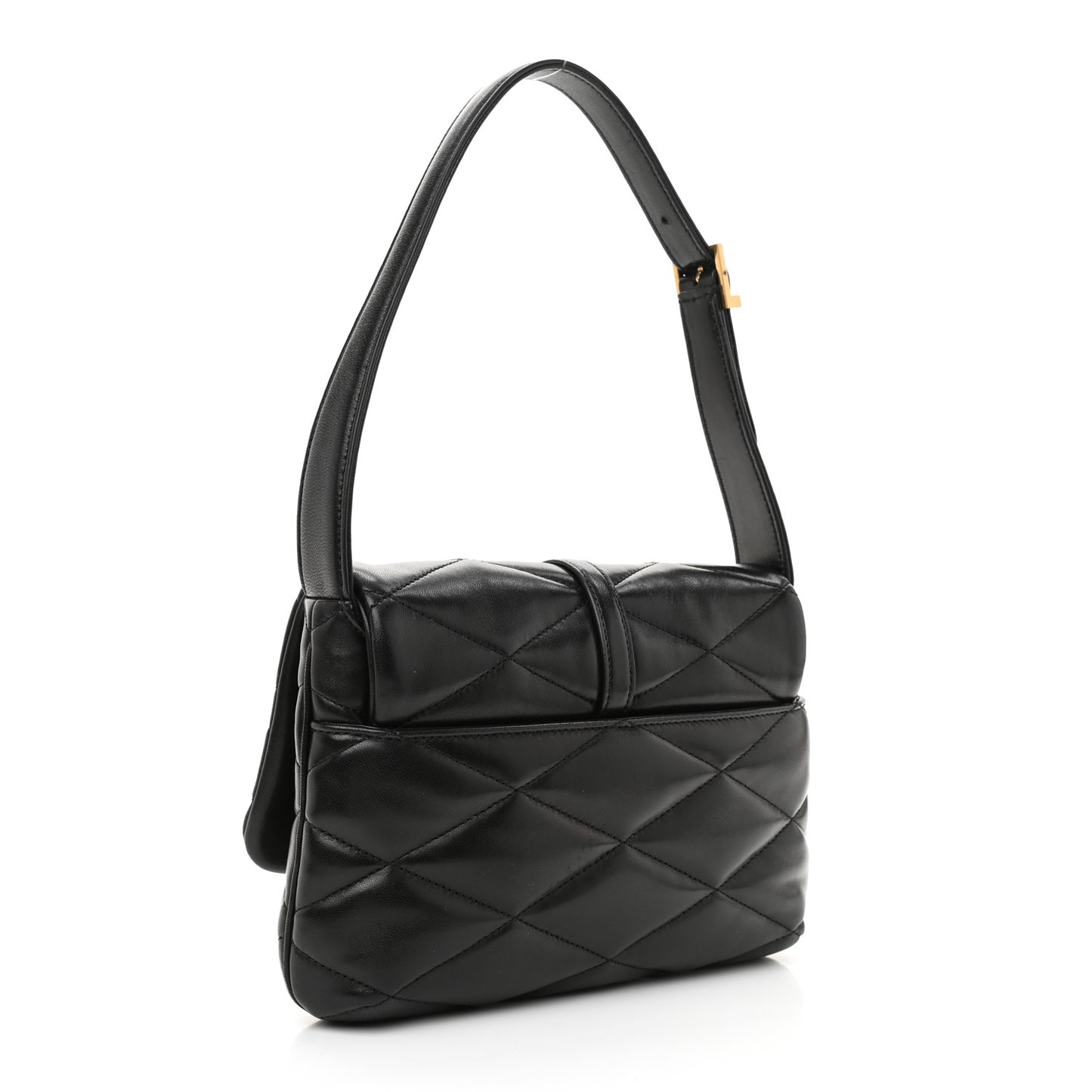 Lambskin Quilted Le 57 Diamond Shoulder Bag Black