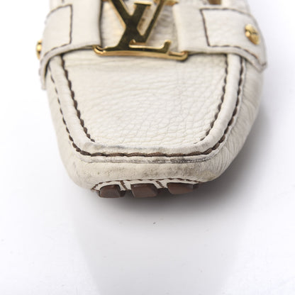 Louis Vuitton Grained Calfskin Oxford Loafers 38.5 White 15 of 19