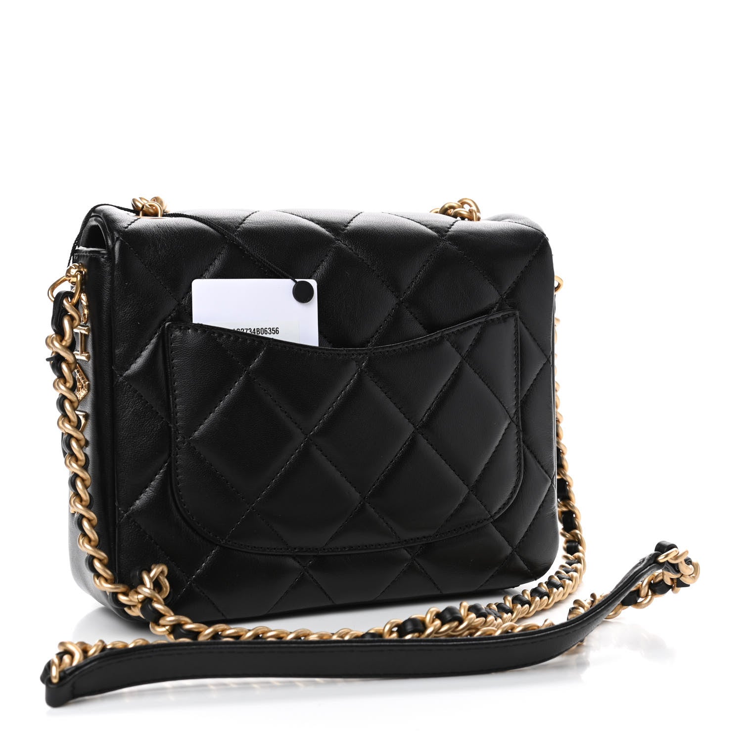 Chanel Lambskin Quilted Mini Side Note Flap Black 2 of 4