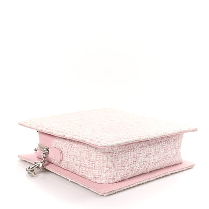 Chanel Tweed Zip Tote Pink White 4 of 10