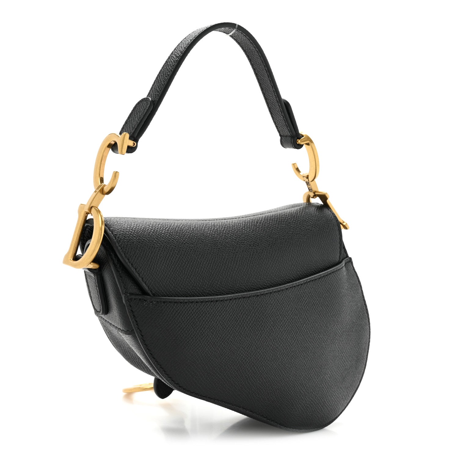 Christian Dior Grained Calfskin Mini Saddle Bag Black 3 of 9