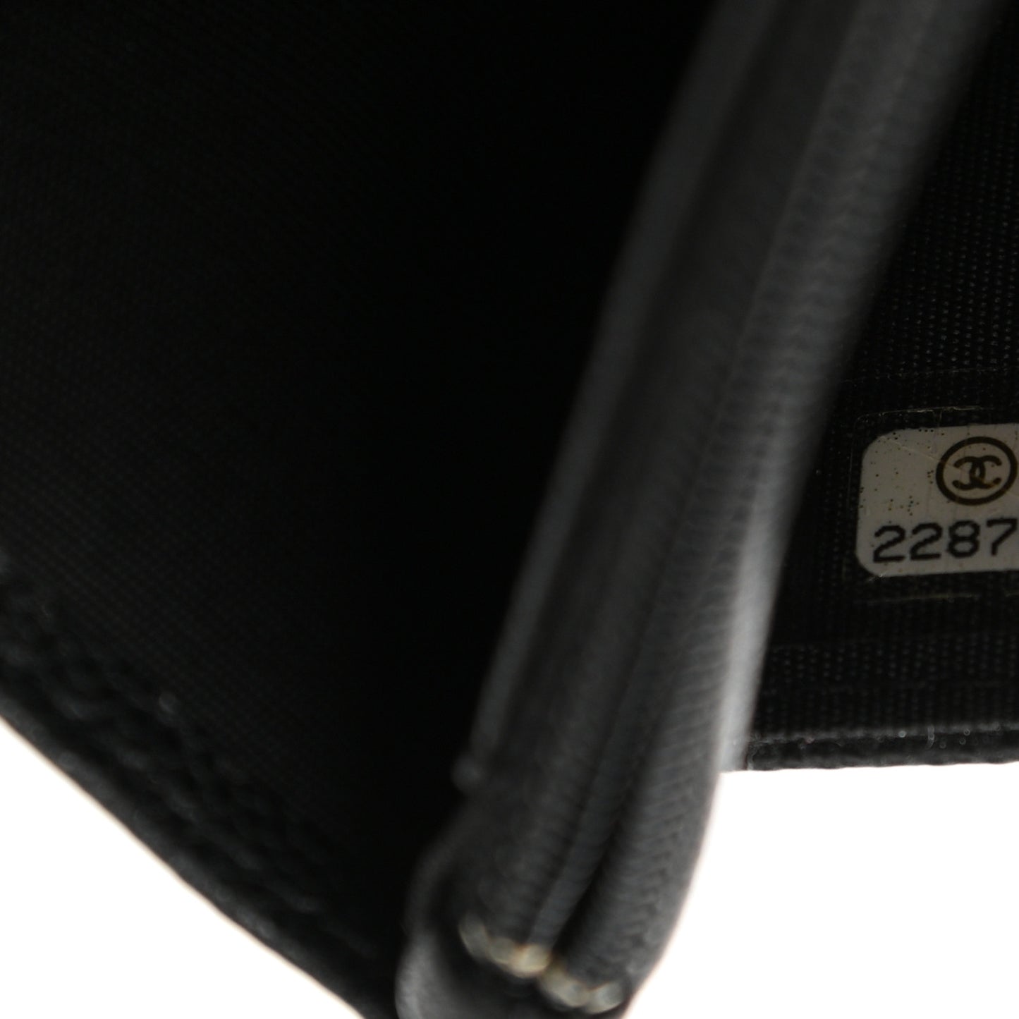 Caviar Camellia Embossed Wallet On Chain WOC Black