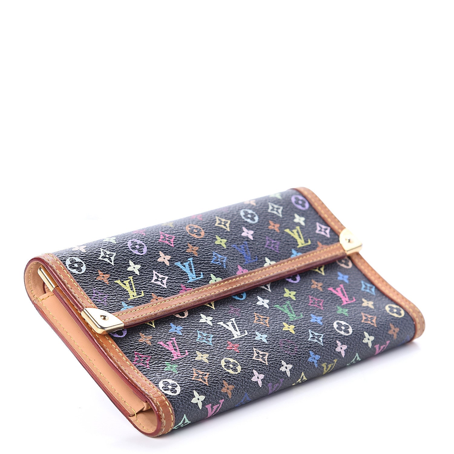 Louis Vuitton Monogram Multicolor Porte Tresor International Wallet Black 3 of 5