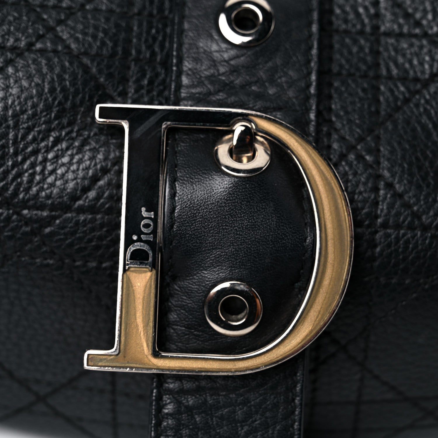Christian Dior Grained Calfskin Cannage Hobo Black 24 of 24