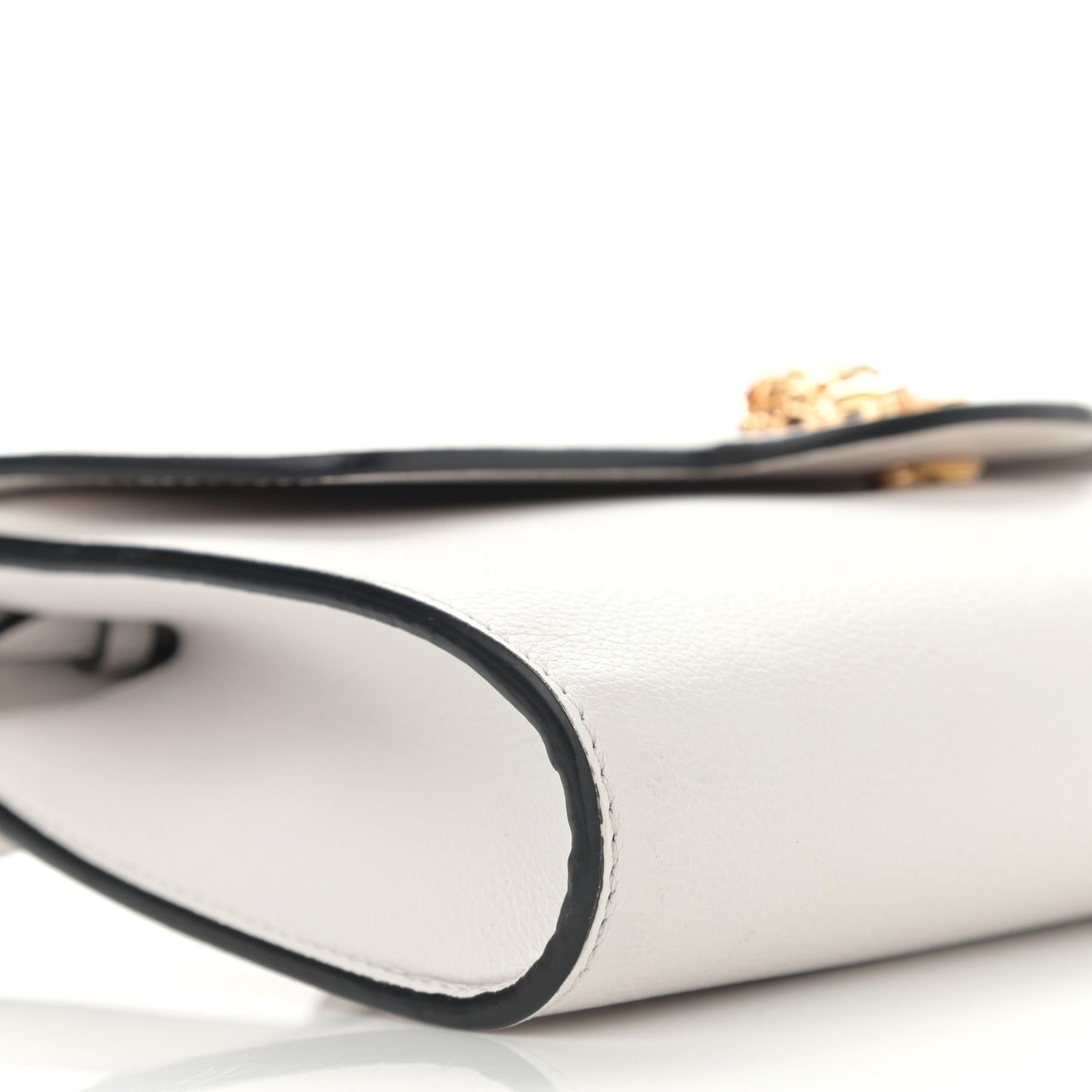 Grained Calfskin La Medusa Crossbody Bag White