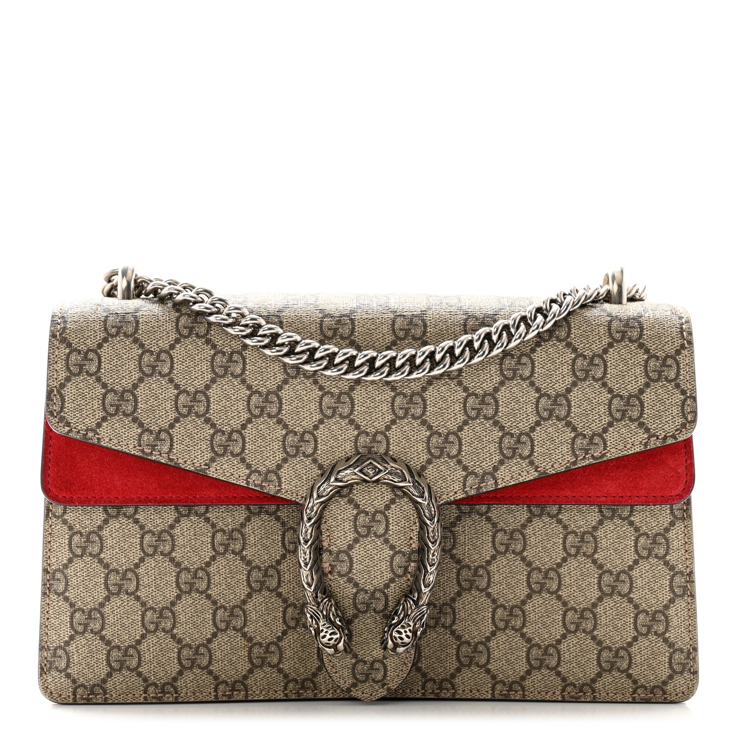 Gucci GG Supreme Monogram Small Dionysus Shoulder Bag Red 1 of 14