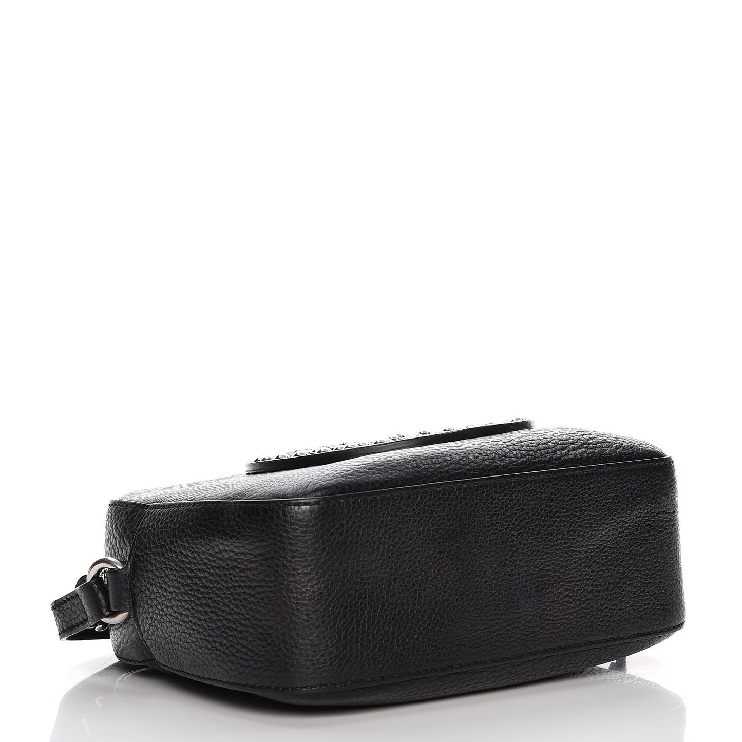 Pebbled Calfskin Studded Small Soho Disco Bag Black
