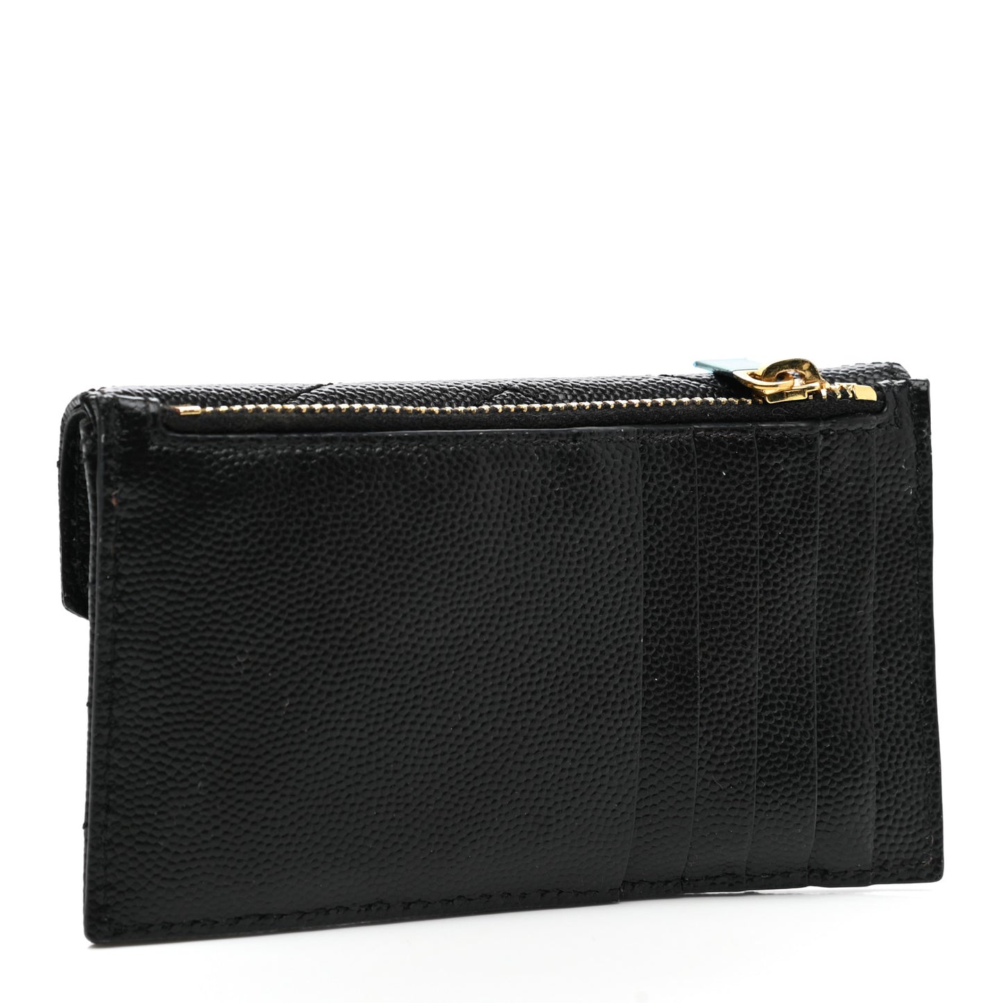 Grain De Poudre Matelasse Chevron Monogram Compact Wallet Black