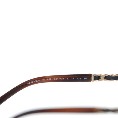 Chanel Acetate Metal Lambskin Chain Square Sunglasses 5210-Q Brown 5 of 6