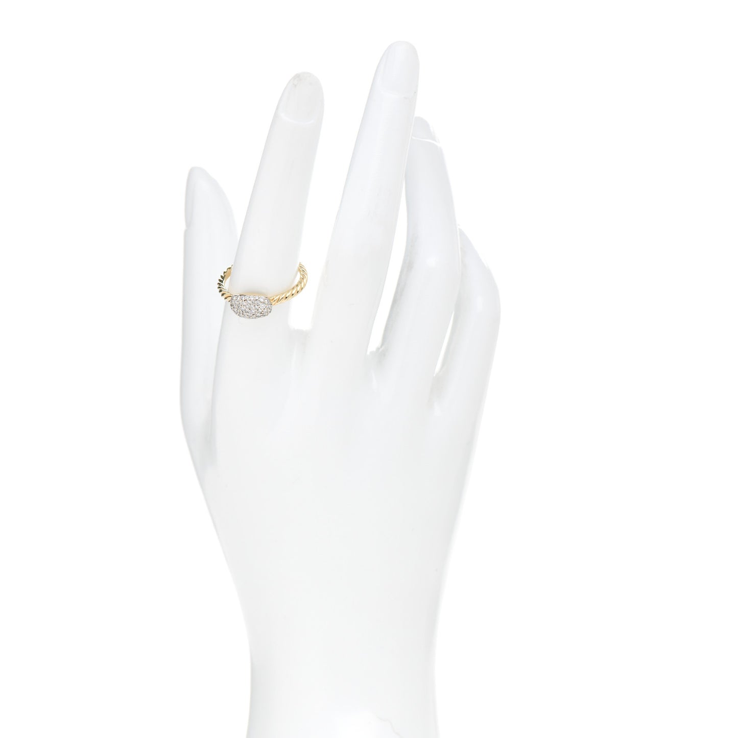 18K Yellow Gold Diamond Petite Pave Cushion Ring 57 8