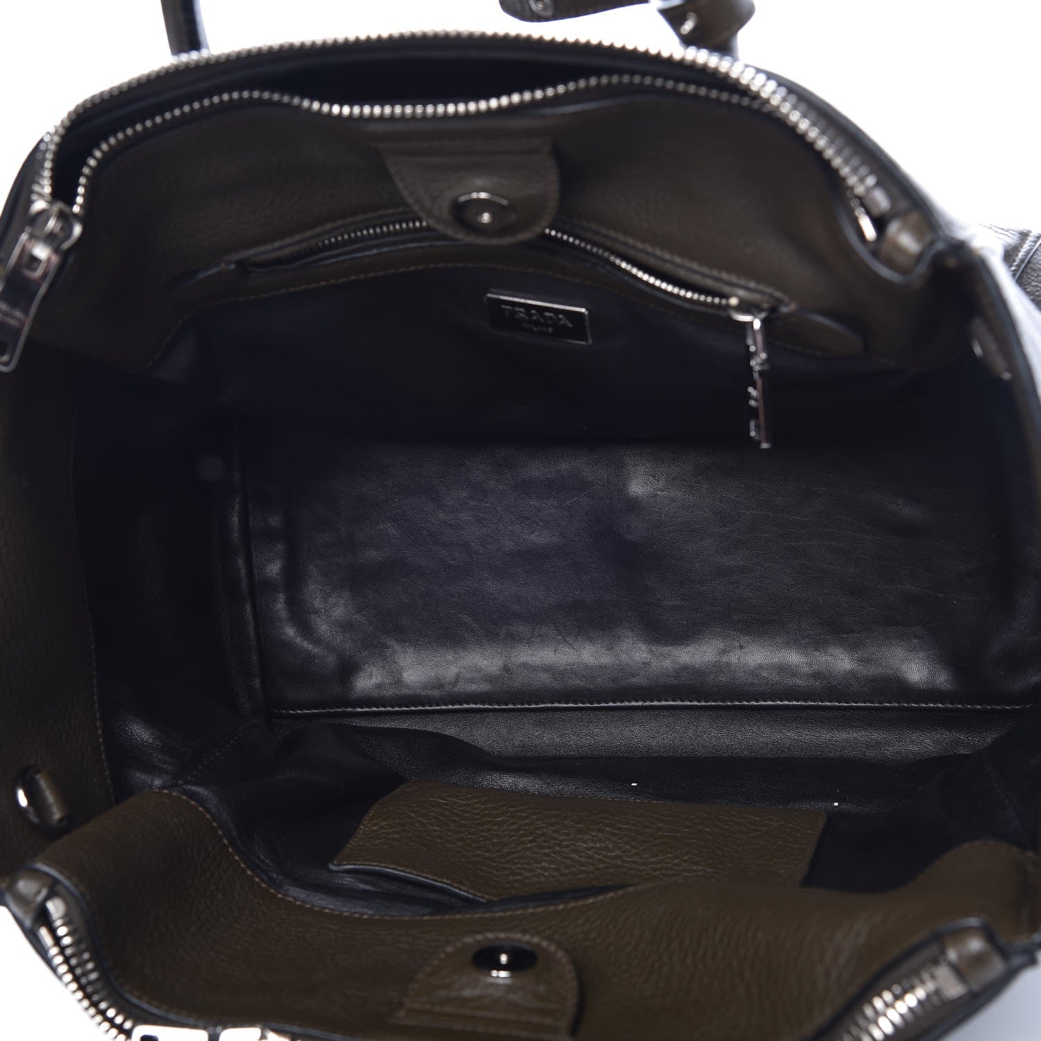 Prada Cervo Deerskin Twin Pocket Tote Militare 5 of 11