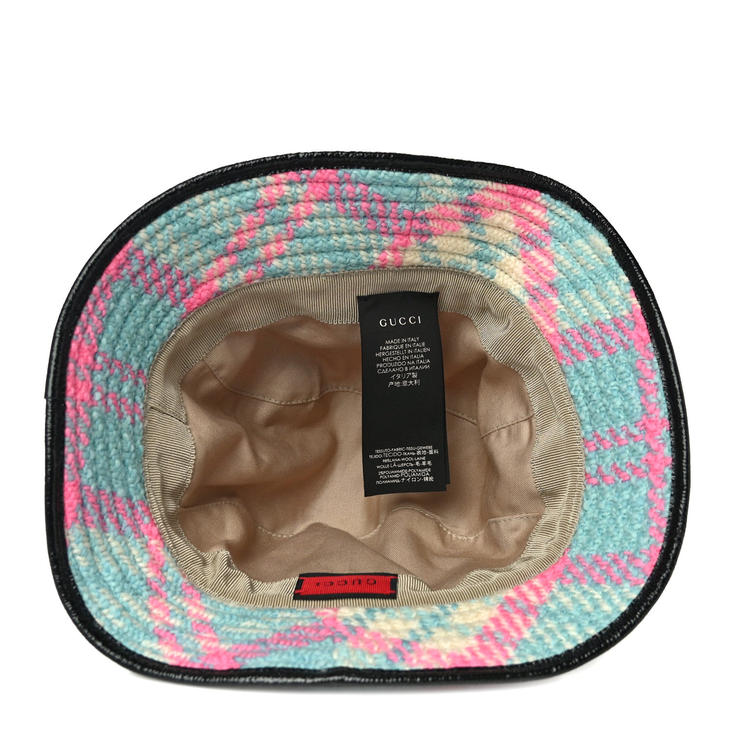 Gucci Vintage Tweed Check Bucket Hat XS Pastel 5 of 7