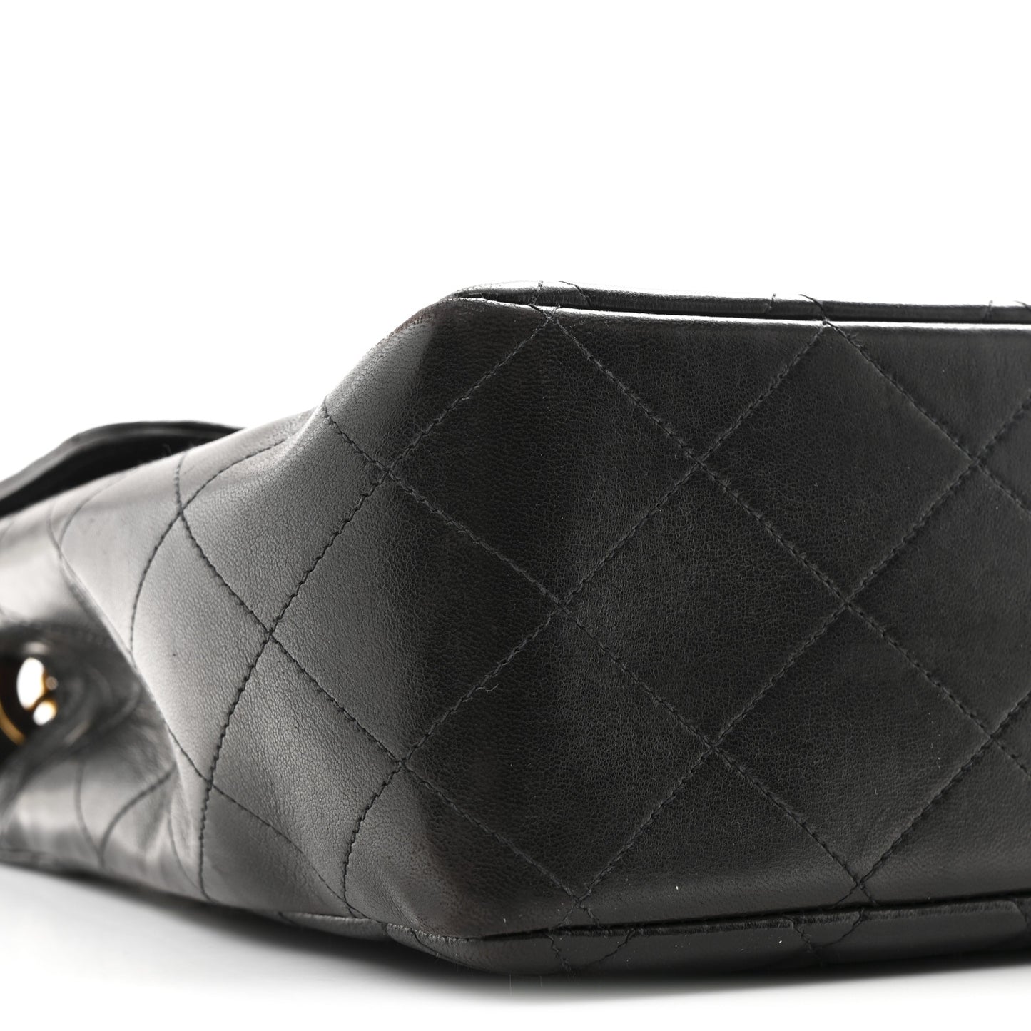 Lambskin Quilted XL Jumbo Single Flap Black