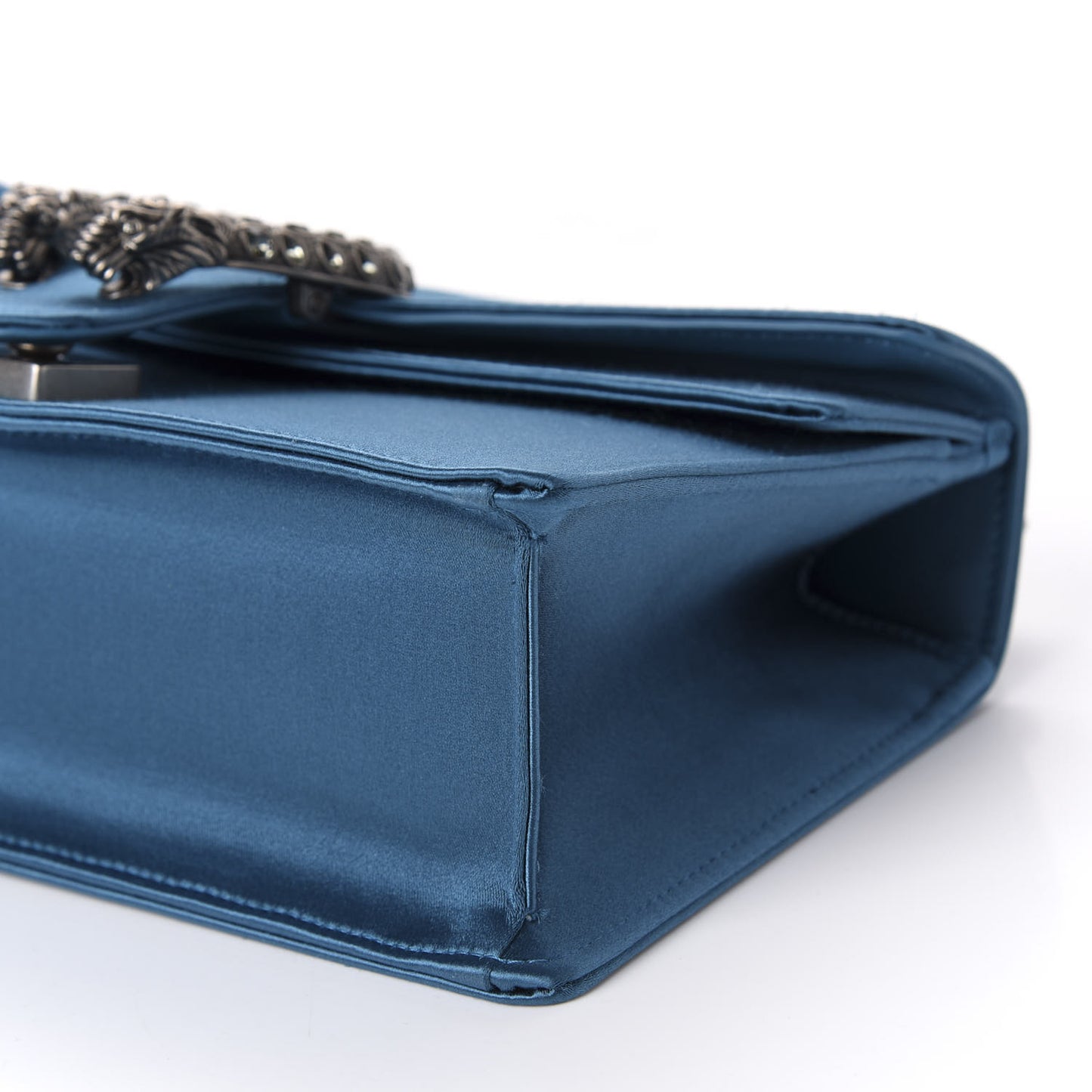 Satin Silk Crystal Small Dionysus Shoulder Bag Turchese Black Diamond