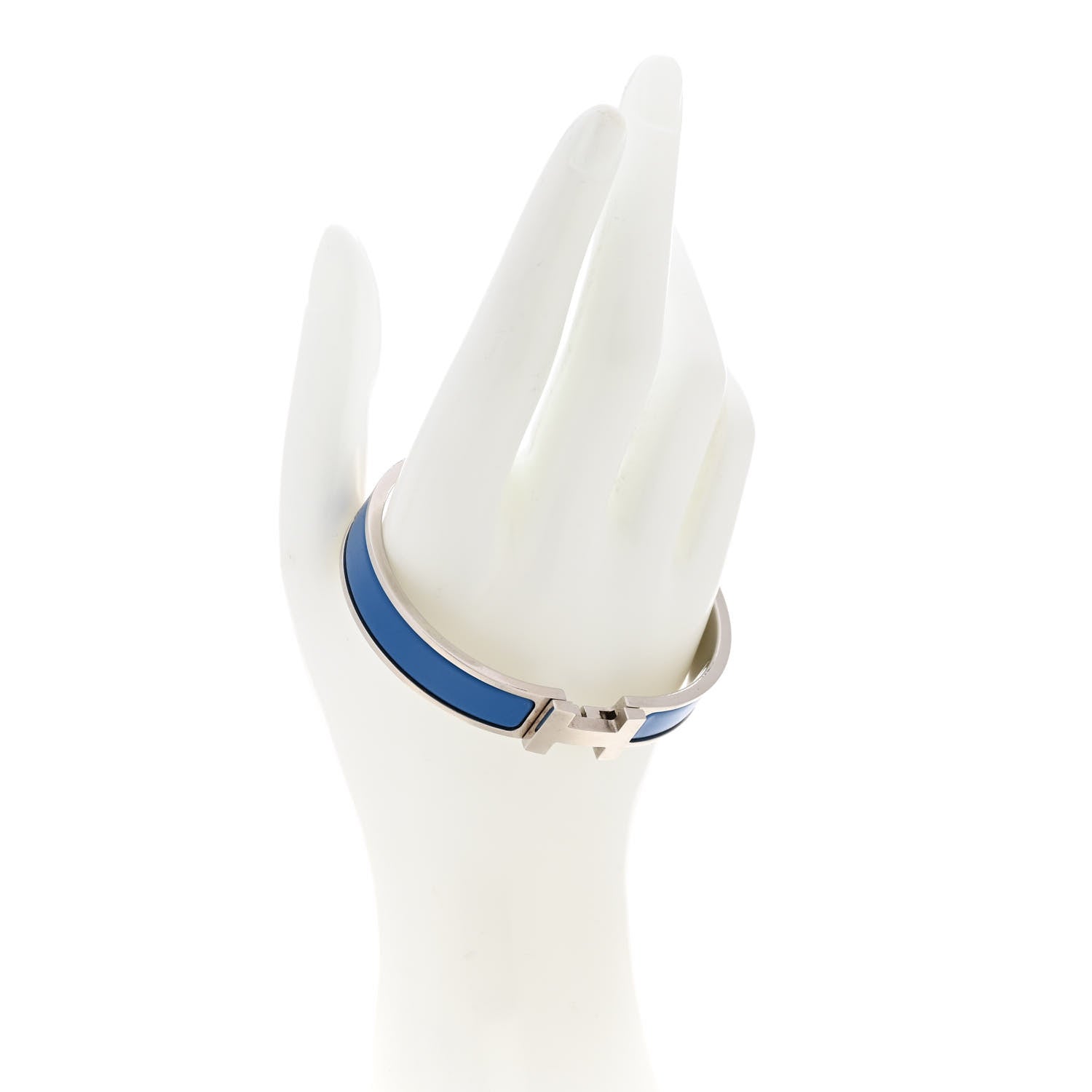 Hermes Matte Enamel Narrow Clic Clac HH Bracelet T6 Bleu Mediterranean 2 of 4