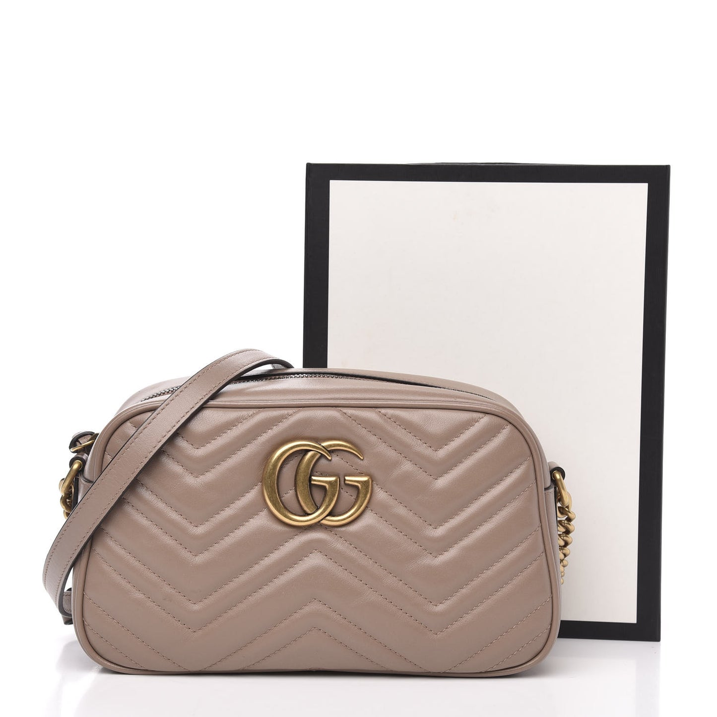 Calfskin Matelasse Small GG Marmont Chain Shoulder Bag Porcelain Rose