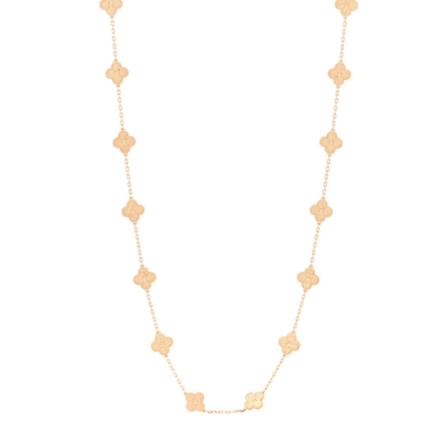 18K Yellow Gold 20 Motifs Vintage Alhambra Necklace