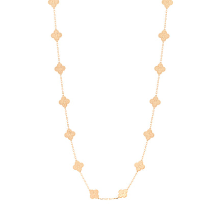 Van Cleef & Arpels 18K Yellow Gold 20 Motifs Vintage Alhambra Necklace 1 of 5